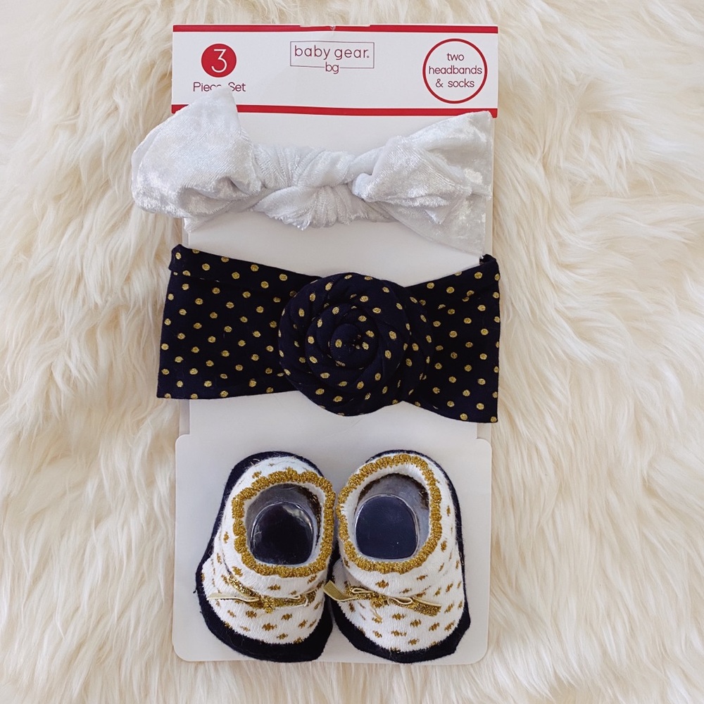 *NEW* Baby Gear BG Headwrap & Sock Set